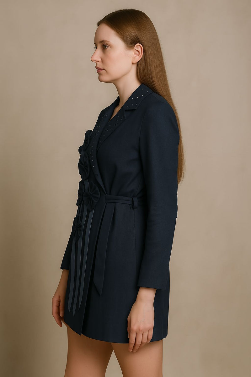 Midnight Bloom Wrap Dress