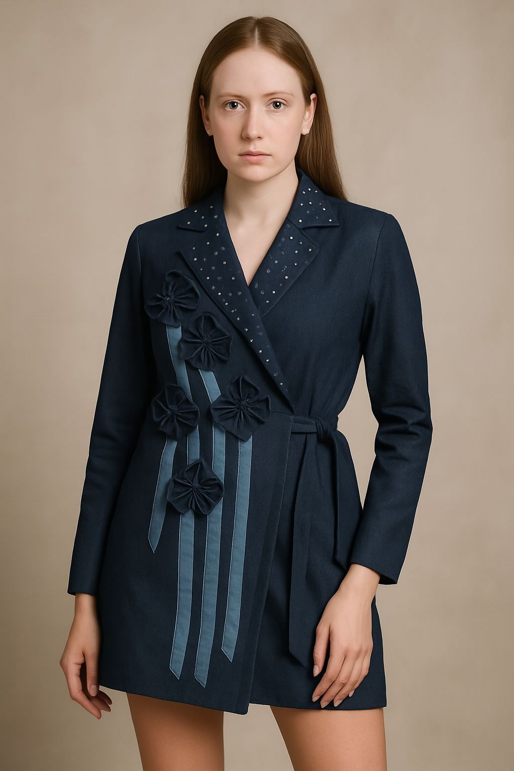 Midnight Bloom Wrap Dress