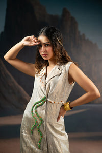 Verdant Trace Wrap Dress