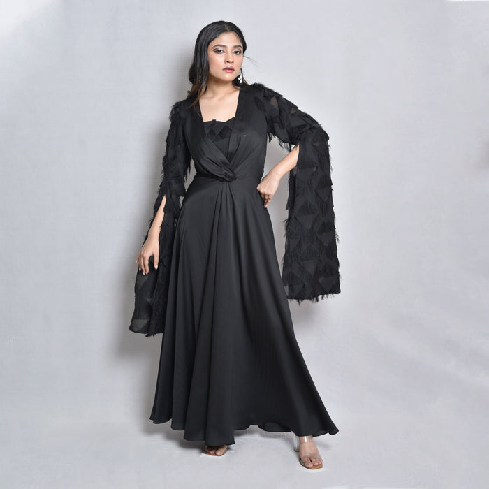 Buy Long Sleeve Fringe Dress with Bustier Online – Elegant Wear – DAASH INDIA